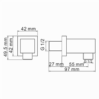 Шланговое подключение WASSERKRAFT A108 светлая бронза