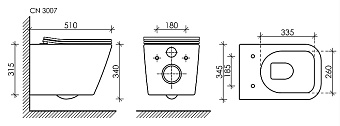 Инсталляция с унитазом Ceramica Nova Metric CN3007_1001W_1000