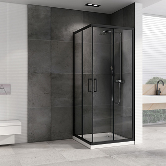 Угловое ограждение Abber Schwarzer Diamant AG02090B 195х90см стекло прозрачное