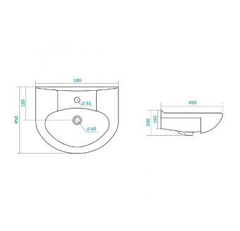 Тумба с раковиной MIRSANT Глория УТ000011396 70х50х26см