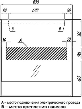 Шкаф зеркальный Акватон Ривьера 1A239102RVX20 13х80х85см с подсветкой