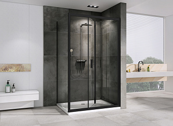 Угловое ограждение Abber Sonnenstrand AG07090B-S90B 195х90см стекло прозрачное