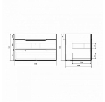 Тумба с раковиной MIRSANT Soho УТ000046017 50х79х50см