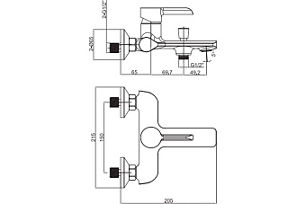 Смеситель для ванны Maxonor MN3281-7 чёрный