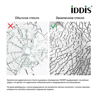 Душевая дверь IDDIS Slide SLI6BS2i69 195х6см стекло прозрачное