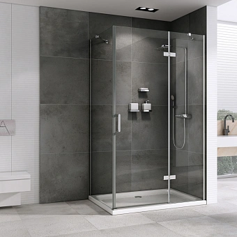 Угловое ограждение Abber Zart AG08110-S71 195х70см стекло прозрачное
