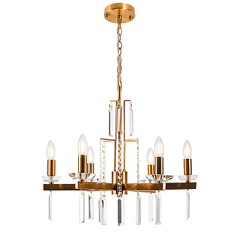 Люстра подвесная CRYSTAL LUX MARRON MARRON SP6 BRASS 360Вт 6 лампочек E14