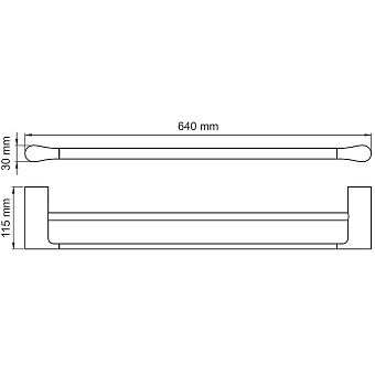 Полотенцедержатель WASSERKRAFT Elbe K-7200 K-7240 чёрный 64см