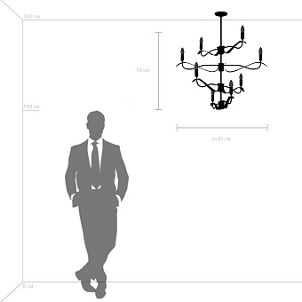 Люстра потолочная Lightstar Ragno 733283 40Вт 8 лампочек E14