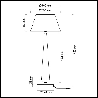 Настольная лампа Odeon STANDING 4852/1T 60Вт E27