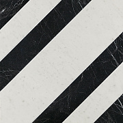 Декор FAP CERAMICHE Roma Diamond fNK6 Righe Carrara Nero Reale Ins.Fnk 60х60см 0,36кв.м.