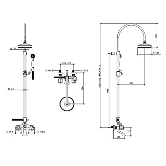 Душевая система Bongio Fleur Blanc 11536CR0D хром