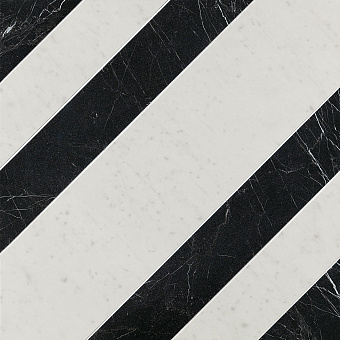 Декор FAP CERAMICHE Roma Diamond fNK6 Righe Carrara Nero Reale Ins.Fnk 60х60см 0,36кв.м.