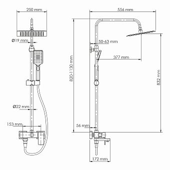 Душевая система WASSERKRAFT A27701 чёрный