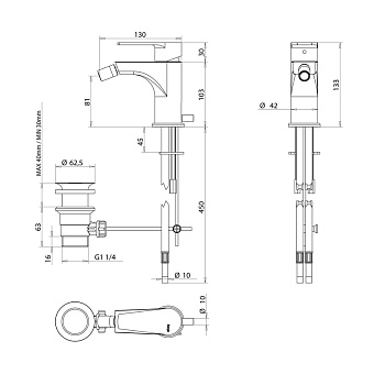 Смеситель для биде Bongio Pi7 07522CRPR хром