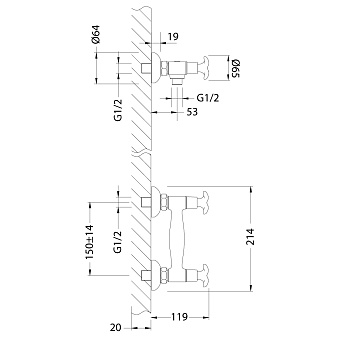 Смеситель для душа LEMARK Flora LM0103C хром