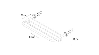 Полотенцедержатель FIXSEN ANTIK FX-61115 античная латунь 61см