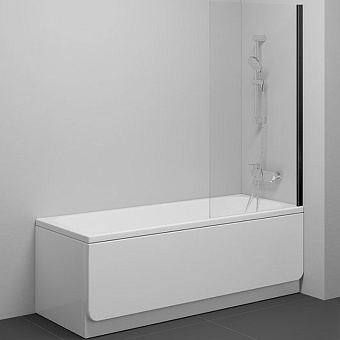 Стеклянная шторка на ванну Azario Merrit AZ-NF6310-1 800 BLACK 140х80см