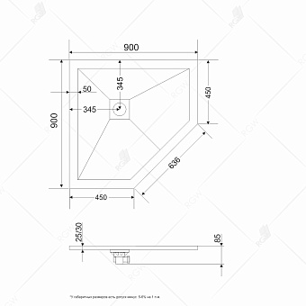 Душевой поддон RGW Stone Tray 16155099-04 ST/T-B 90х90см