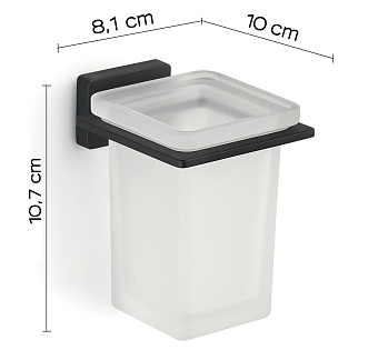 Стакан в ванную Gedy Atena 4410(14) чёрный матовый