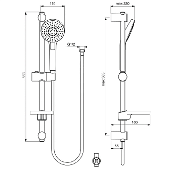 Душевой комплект IDEAL STANDARD CERAFLEX BD001AA chrome