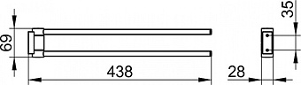 Полотенцедержатель Keuco Plan 14918370000 чёрный 44см