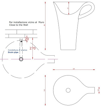 Раковина напольная ArtCeram CUP OSL004 01 50 50х70см
