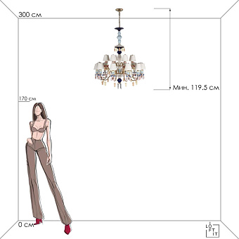 Светильник подвесной Loft It Grace 10203/12+8 Mult 800Вт E14