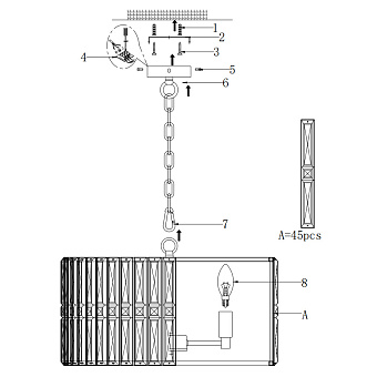 Светильник подвесной Maytoni Facet MOD094PL-06G 60Вт E14