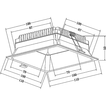 Светильник точечный встраиваемый Maytoni Okno DL054-12W4K-W 12Вт LED