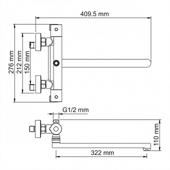 Смеситель для ванны WASSERKRAFT Berkel 4800 4822L Thermo хром