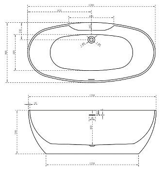 Ванна акриловая Abber AB9323 170х80см отдельностоящая