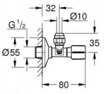 Вентиль запорный GROHE 22039GL0