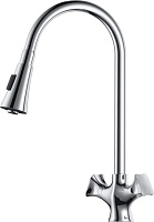 Смеситель для кухни D&K HessenGrimm DA1382501 выдвижной излив хром