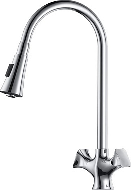 Смеситель для кухни D&K HessenGrimm DA1382501 выдвижной излив хром