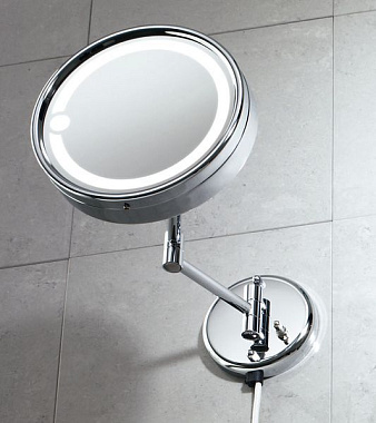 Косметическое зеркало Gedy Laurent 2105(13) 19х19см хром с подсветкой