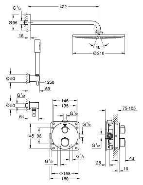 Душевая система GROHE Grohtherm 34731000 хром