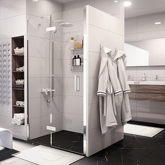Душевая дверь WASSERKRAFT Aller 10H05LWHITE 200х120см стекло прозрачное