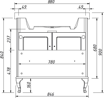 Тумба под раковину напольная CAPRIGO PALERMO 33112-B177 45,1х84,6х84см