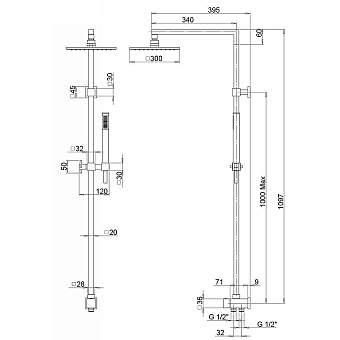 Душевая система Paini RS 50CR191ARQ2P3 хром