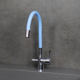 Смеситель для кухни LEMARK Comfort LM3075C-SkyBlue голубой хром