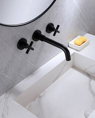 Смеситель для раковины Abber Wasser Kreis AF81121B чёрный матовый