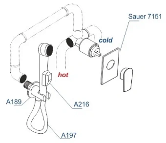 Гигиенический душ WASSERKRAFT Sauer А71097 золото