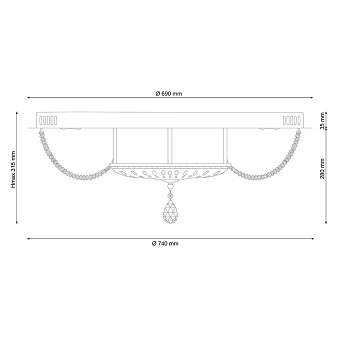 Люстра потолочная Lucia Tucci CRISTALLO 103.21 105Вт 21 лампочек LED