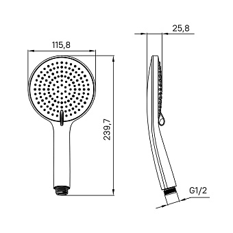 Ручной душ IDDIS Optima Home OPH3F0Bi18 чёрный матовый