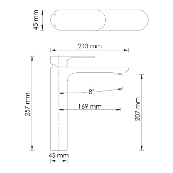 Смеситель для раковины WASSERKRAFT Elbe 7403H чёрный