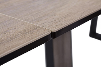 Кухонный стол раскладной AERO 100х200х76см закаленное стекло/керамика/сталь White Oak