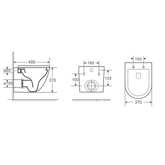 Унитаз подвесной Azario Grado AZ-0046 SP безободковый с микролифтом