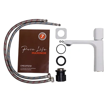 Смеситель для раковины Maxonor PL1089-8 белый