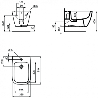 Биде подвесное IDEAL STANDARD Ideal Standard i.life B T461501